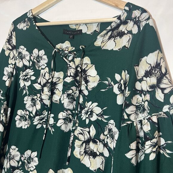 Sanctuary Anthropologie Women Top Small Size Green Floral Long Bell Sleeve - Picture 8 of 9